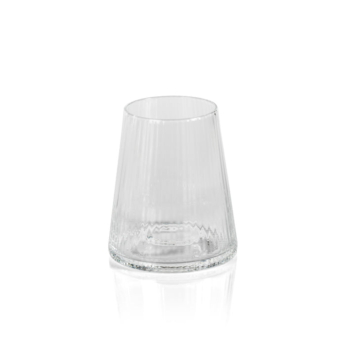 Benji Ribbed Taper Up Textured Glasses, Set 4 | Bone & Brass