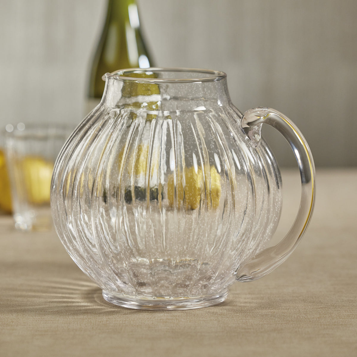 Benoit Bubble Glass Pitcher - Pitcher Handle Detail | Bone & Brass