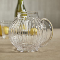 Benoit Bubble Glass Pitcher - Pitcher Handle Detail | Bone & Brass
