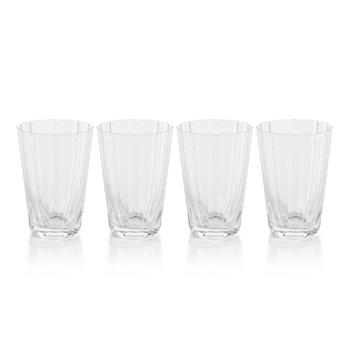 Benoit Bubble Highball Glasses, Set 4 - Glass Side View | Bone & Brass