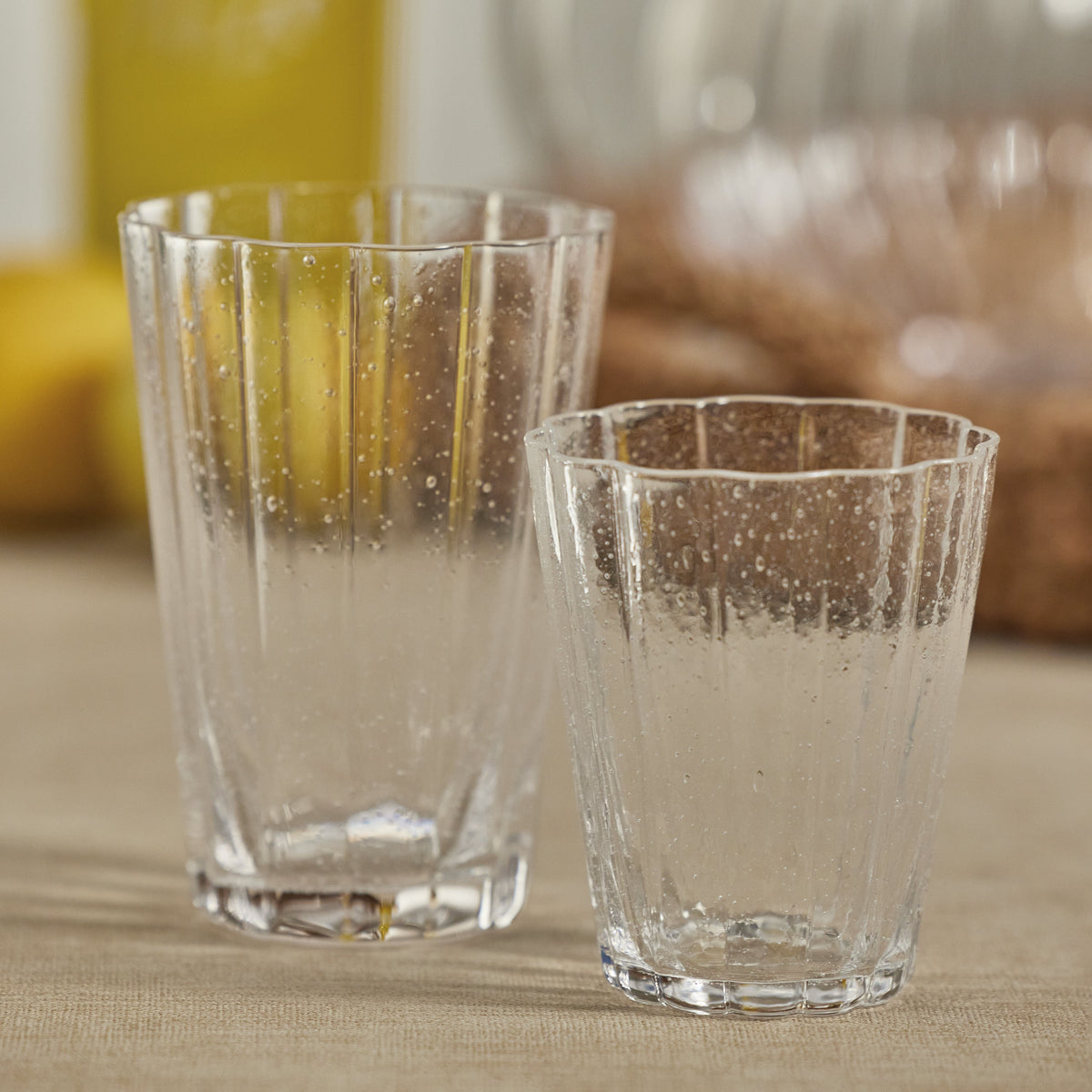 Benoit Bubble Tumbler Glasses, Set 4 - Tumbler Detail | Bone & Brass