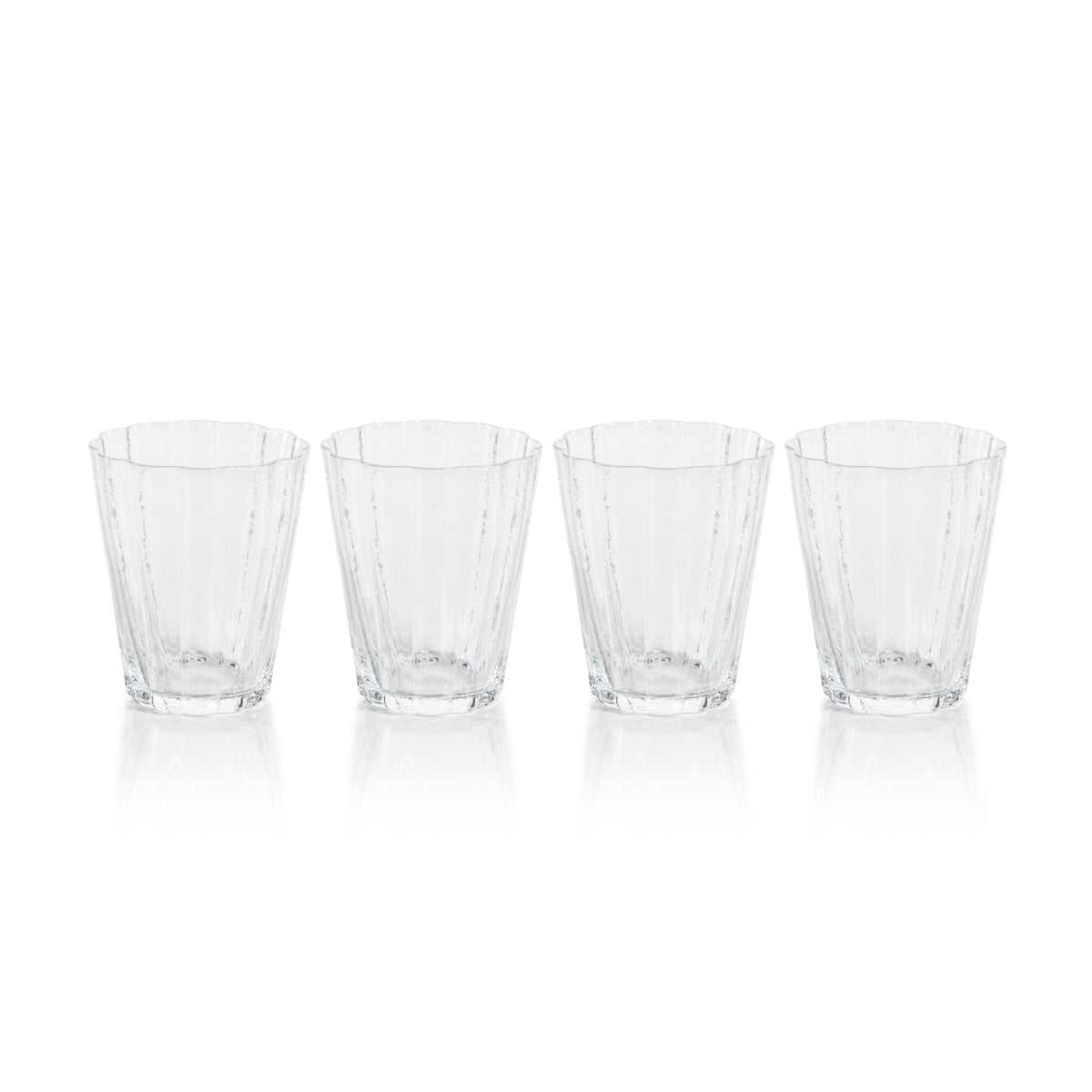 Benoit Bubble Tumbler Glasses, Set 4 - Tumbler Side View | Bone & Brass