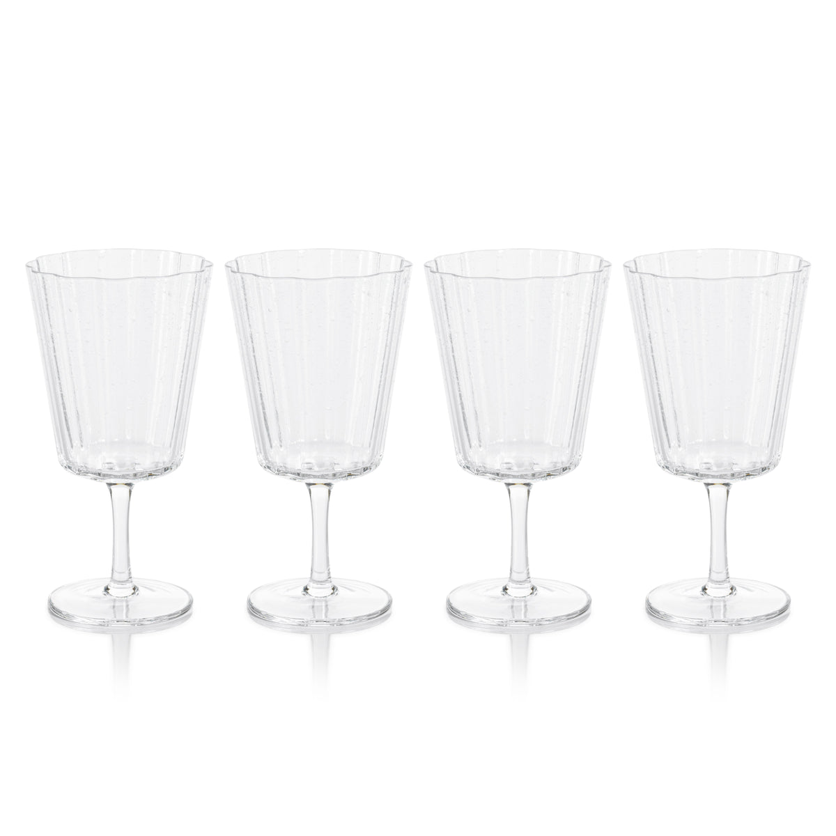Benoit Bubble Wine Glasses, Set 4 - Glass Stem Detail | Bone & Brass
