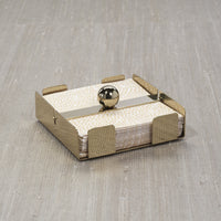 Bento Polished Gold Cocktail Napkin Holder - Holder Detail | Bone & Brass