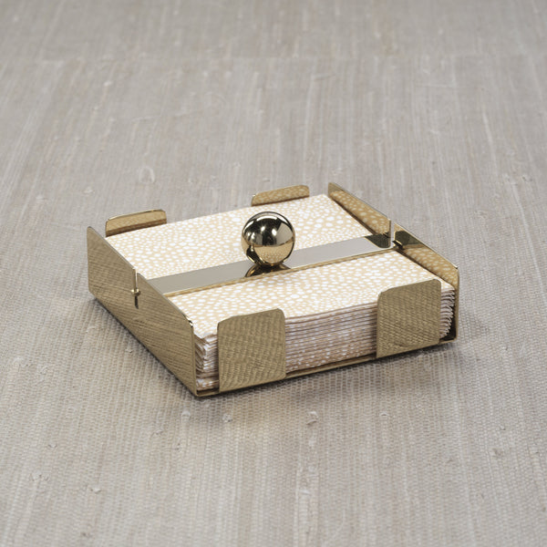 Bento Polished Gold Cocktail Napkin Holder - Holder Detail | Bone & Brass