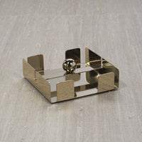 Bento Polished Gold Cocktail Napkin Holder - Holder Side View | Bone & Brass