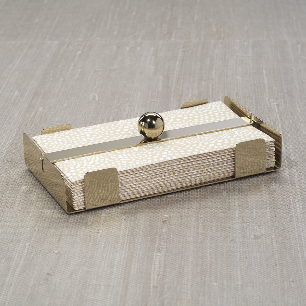 Bento Polished Gold Dinner Napkin Holder - Holder Detail | Bone & Brass