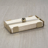 Bento Polished Gold Dinner Napkin Holder - Holder Detail | Bone & Brass