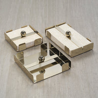 Bento Polished Gold Dinner Napkin Holder - Holder Close Up | Bone & Brass