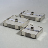 Bento Polished Nickel Cocktail Napkin Holder - Holder Side View | Bone & Brass