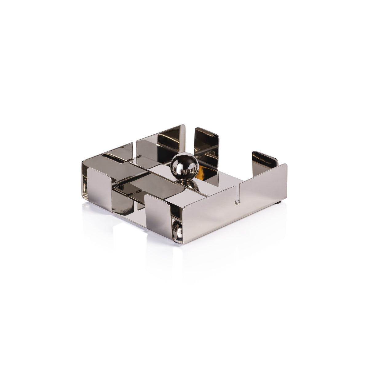 Bento Polished Nickel Cocktail Napkin Holder | Bone & Brass