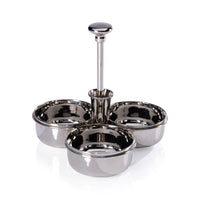 Bento Polished Nickel Condiment Trio Cocktail Pick Holder | Bone & Brass