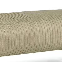 Beretta Cappuccino leather bench with soft pleated leather and natural brass legs.