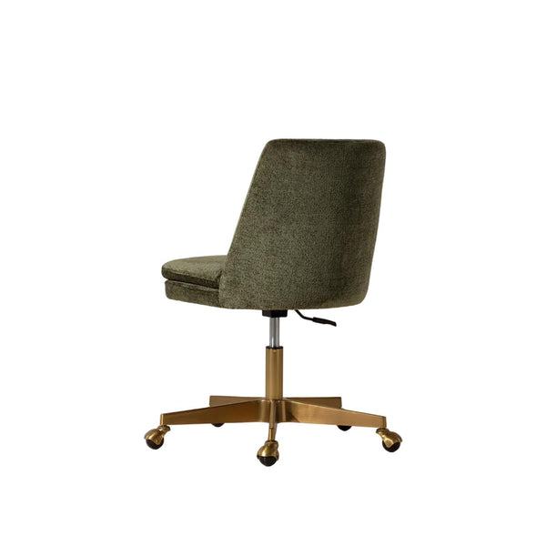 Berget Olive Green & Gold Office Chair - Chair Detail | Bone & Brass