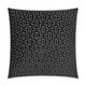 Luxury Bergman 24" square throw pillow in black and gray geometric pattern, featuring a seamless zippered cover.