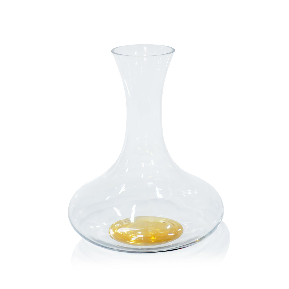 Beril Tall Wine Glass Decanter Gold Base - Decanter Stopper Detail | Bone & Brass