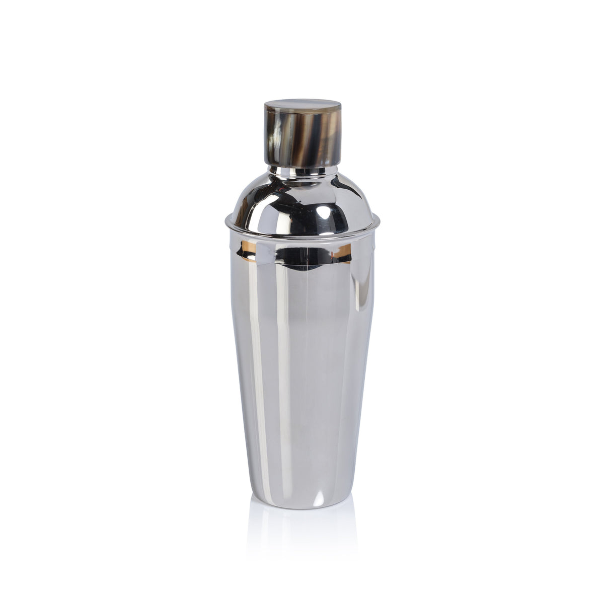 Berkely Stainless Steel Cocktail Shaker, Horn Cap | Bone & Brass