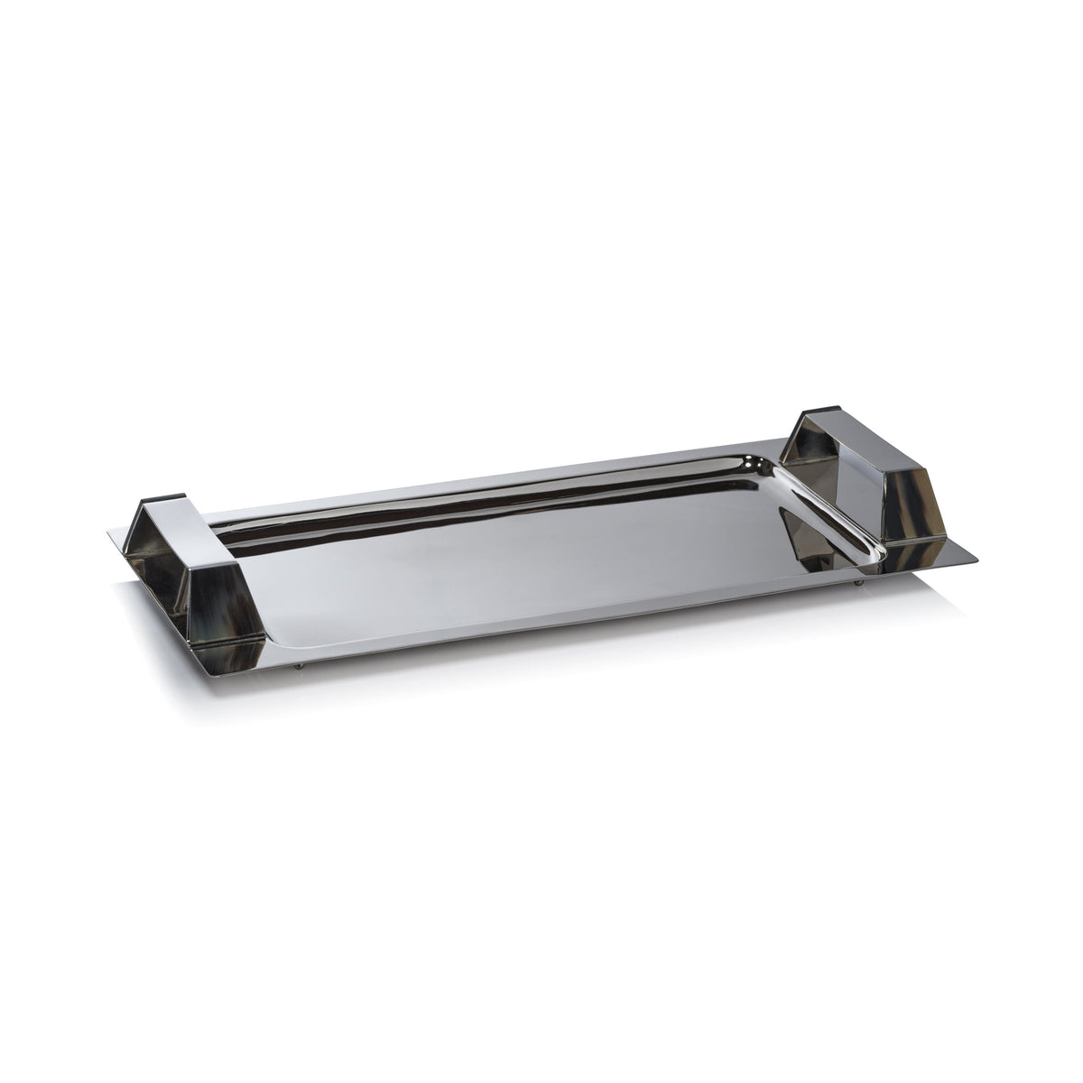 Berkley Polished Nickel Bar Tray Horn Trim | Bone & Brass