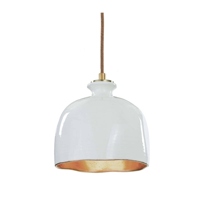 Bianca Ceramic Pendant | Bone & Brass