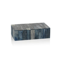 Biarritz Ribbed Blue Bone Inlay Decorative Box | Bone & Brass