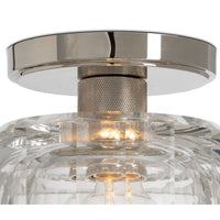 Bijoux Crystal Flush Mount with a polished nickel canopy and chunky cut crystal shade.