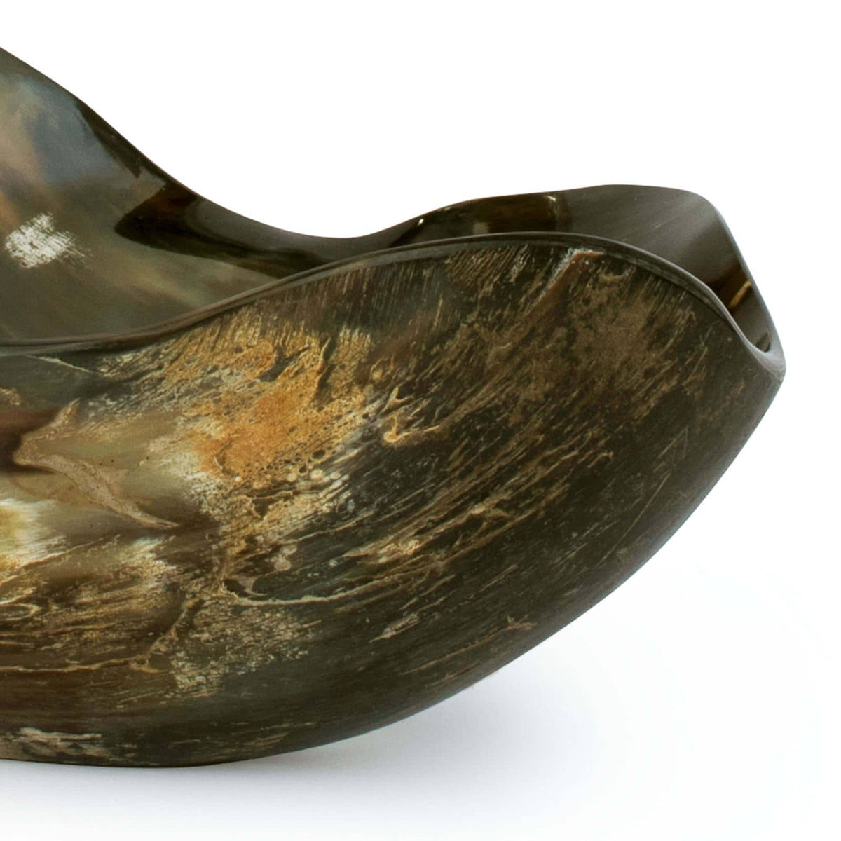 Black Decorative Horn Bowl - Bowl Top View | Bone & Brass