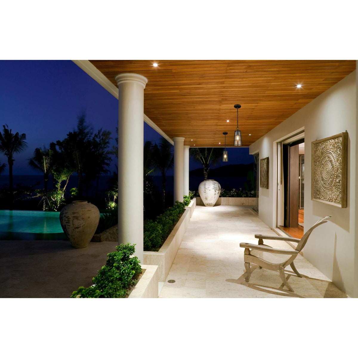 Black Helix Medium Outdoor Pendant