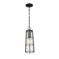 Black Helix Seedy Glass Outdoor Pendant