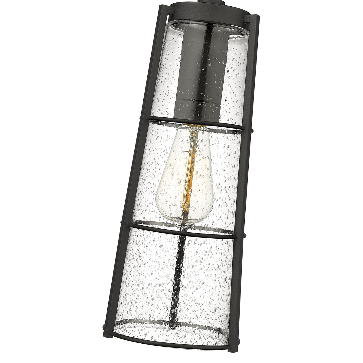 Black Helix Seedy Glass Outdoor Pendant