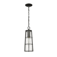 Black Helix Seedy Glass Outdoor Pendant