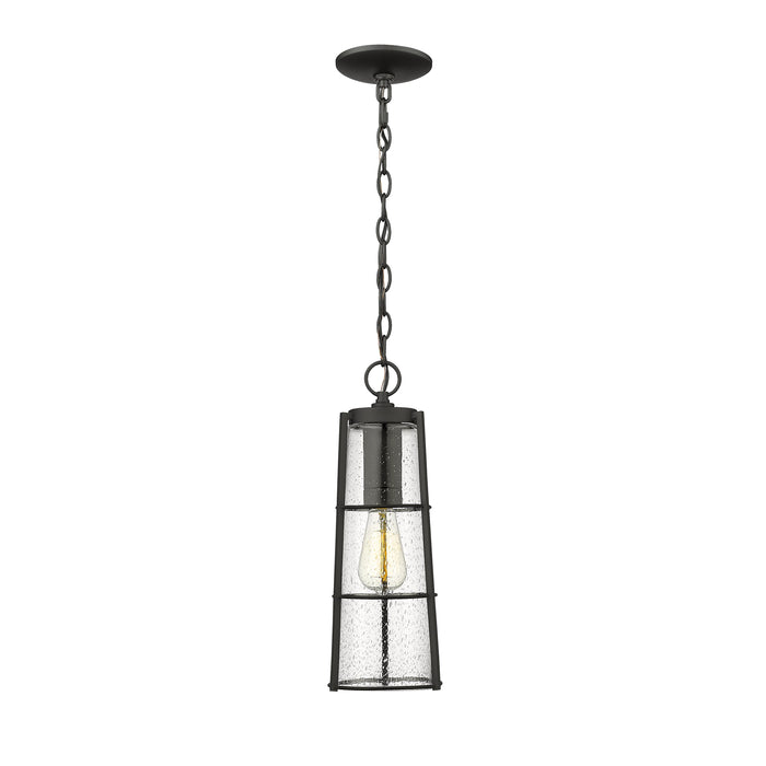 Black Helix Seedy Glass Outdoor Pendant