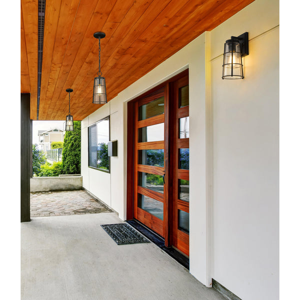 Black Helix Seedy Glass Wall Lantern