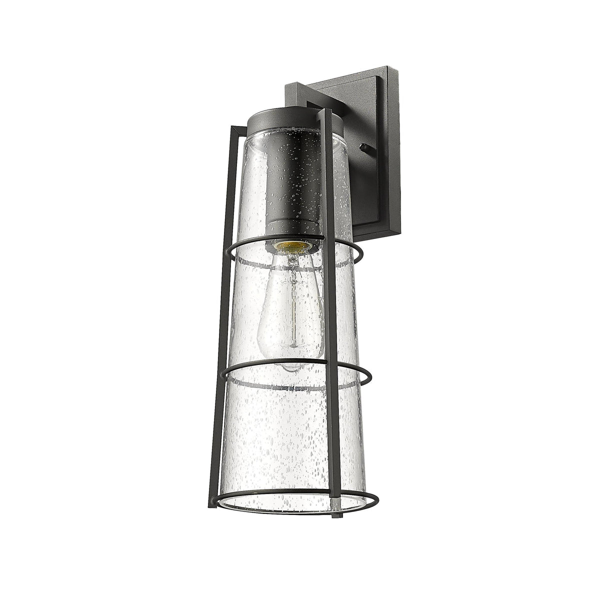 Black Helix Seedy Glass Wall Sconce