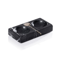 Black Marble Salt & Pepper Dish Spoon - Shaker Top View | Bone & Brass