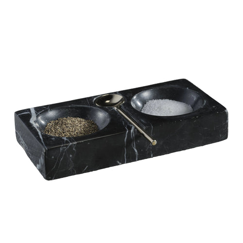 Black Marble Salt & Pepper Dish Spoon | Bone & Brass
