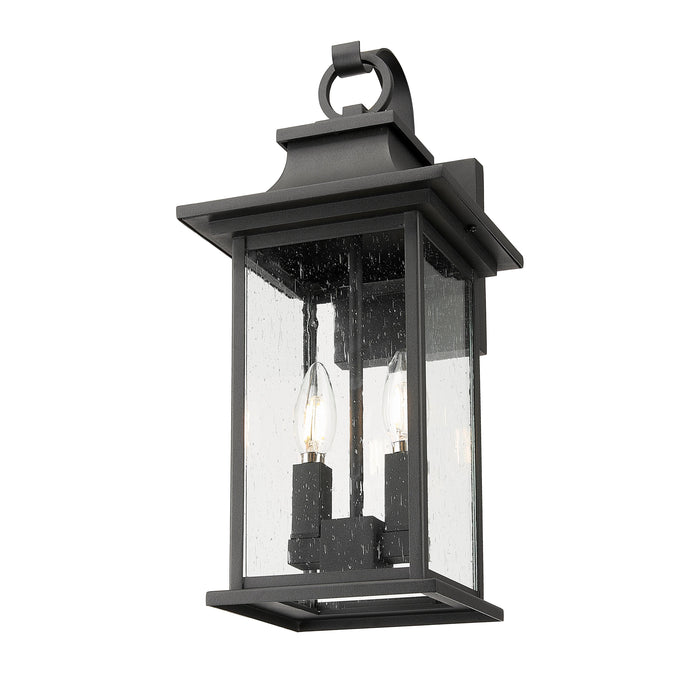 Black Scrolled Seedy Glass Wall Lantern