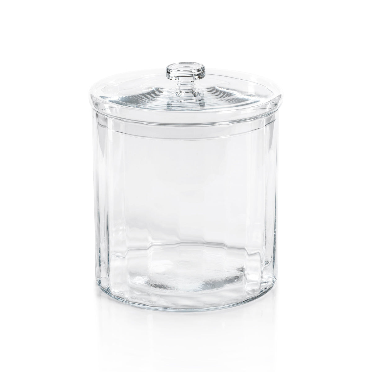 Blendon Optic Glass Large Lidded Jar - Side View | Bone & Brass