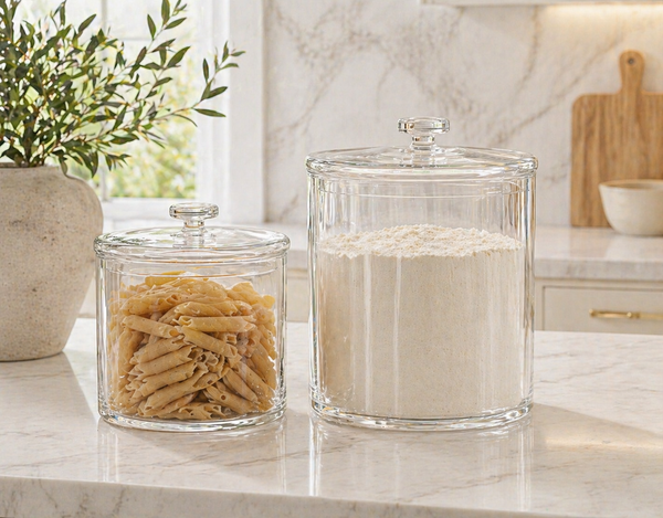Blendon Optic Glass Large Lidded Jar