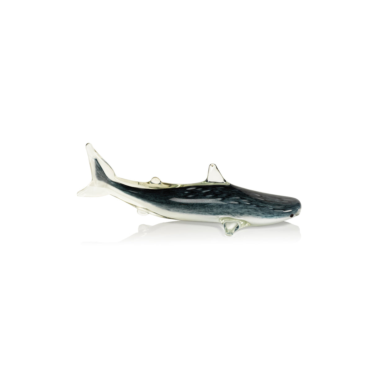 Blue Shark Decorative Glass Figurine | Bone & Brass