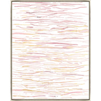 Blush Dabbles III Giclee Painting: Abstract art with warm blush tones, gold leaf, and a gilded gold frame.
