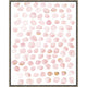 Blush Dabbles IV Giclee Painting: soft pink watercolor shapes with gold accents, framed.