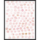 Blush Dabbles IV Giclee Painting with soft pink watercolor shapes and gold accents in a black frame.