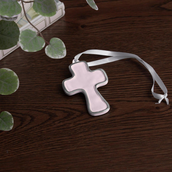 Blush Pink Athens Cross Ornament - Detail View | Bone & Brass