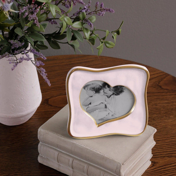 Blush Pink Curved Heart 5 x 5 Picture Frame - Frame Detail | Bone & Brass