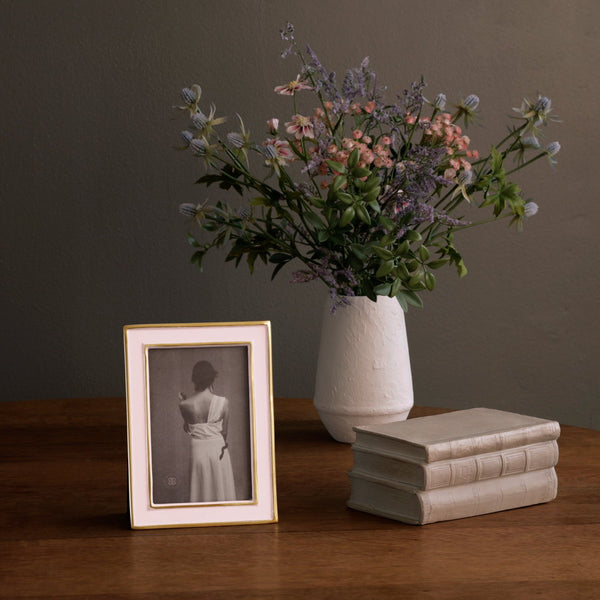 Blush Pink & White Jason 4 x 6 Picture Frame - Frame Detail | Bone & Brass