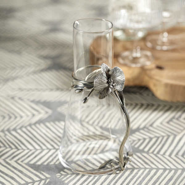 Bogar Orchid Pewter & Glass Pitcher - Pitcher Detail | Bone & Brass