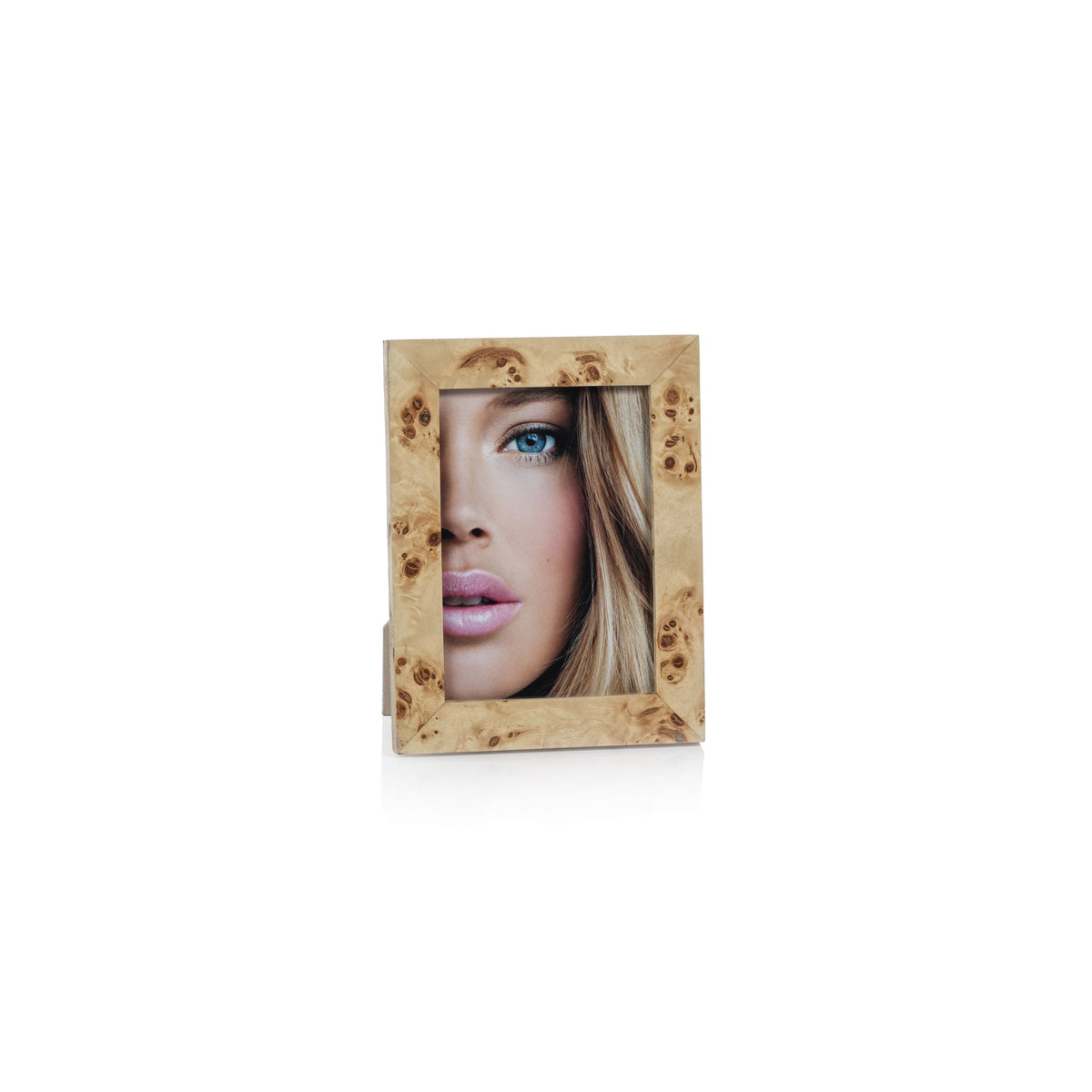 Bogor Burlwood Veneer Photo Frame - Frame Corner Detail | Bone & Brass