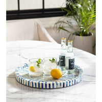 Bone Indigo Tray Round - Tray Detail | Bone & Brass