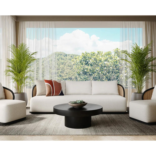 Bora Wicker Outdoor Sofa - Outdoor Sofa Side View | Bone & Brass