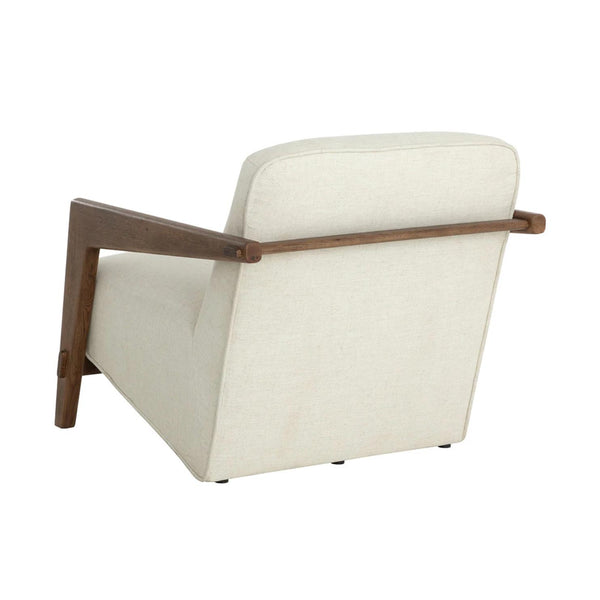 Bosco Ivory Linen & Oak Lounge Chair - Chair Detail | Bone & Brass
